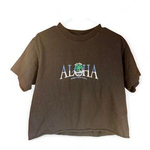 Aloha 50th State Hawaii- Maui-kauai Cropped Tee Aaa Alstyle Mens Small